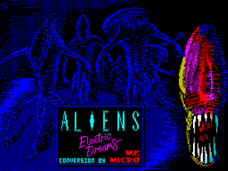 Alien title screen for ZX Spectrum